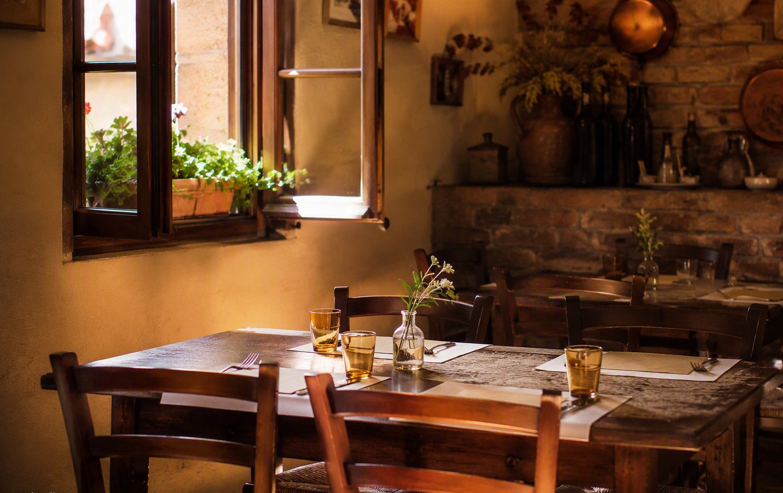 L'angolo della sala della trattoria